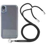 For iPhone XR Lanyard Transparent TPU Phone Case(Black)