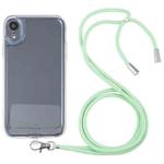 For iPhone XR Lanyard Transparent TPU Phone Case(Green)