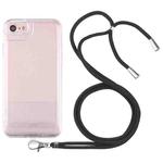 For iPhone SE 2022 / SE 2020 / 8 / 7 Lanyard Transparent TPU Phone Case(Black)