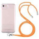 For iPhone SE 2022 / SE 2020 / 8 / 7 Lanyard Transparent TPU Phone Case(Orange)