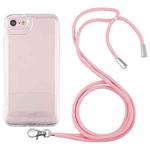 For iPhone SE 2022 / SE 2020 / 8 / 7 Lanyard Transparent TPU Phone Case(Pink)