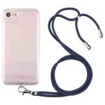 For iPhone SE 2022 / SE 2020 / 8 / 7 Lanyard Transparent TPU Phone Case(Navy Blue)