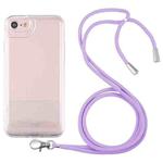 For iPhone SE 2022 / SE 2020 / 8 / 7 Lanyard Transparent TPU Phone Case(Purple)