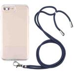 Lanyard Transparent TPU Phone Case For iPhone 7 Plus / 8 Plus(Navy Blue)