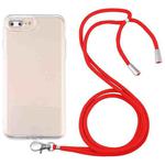 Lanyard Transparent TPU Phone Case For iPhone 7 Plus / 8 Plus(Red)