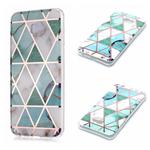 For Galaxy J4+ Plating Marble Pattern Soft TPU Protective Case(Green White)