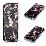 For Galaxy J4+ Plating Marble Pattern Soft TPU Protective Case(Black Gold)