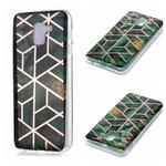 For Galaxy J6 (2018) Plating Marble Pattern Soft TPU Protective Case(Green)