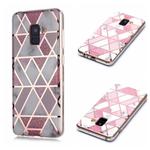 For Galaxy A8 (2018) Plating Marble Pattern Soft TPU Protective Case(Pink)