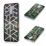 For Galaxy A6+ (2018) Plating Marble Pattern Soft TPU Protective Case(Green)