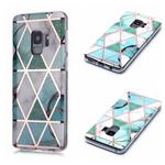 For Galaxy S9 Plating Marble Pattern Soft TPU Protective Case(Green White)