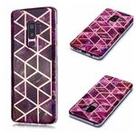 For Galaxy S9+ Plating Marble Pattern Soft TPU Protective Case(Purple)