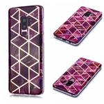 For Galaxy S9+ Plating Marble Pattern Soft TPU Protective Case(Purple)