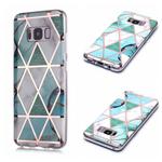 For Galaxy S8 Plating Marble Pattern Soft TPU Protective Case(Green White)