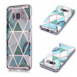 For Galaxy S8+ Plating Marble Pattern Soft TPU Protective Case(Green White)
