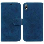 For Huawei Y5 2019 / Honor 8S Butterfly Rose Embossed Leather Phone Case(Blue)