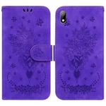 For Huawei Y5 2019 / Honor 8S Butterfly Rose Embossed Leather Phone Case(Purple)