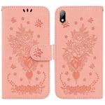 For Huawei Y5 2019 / Honor 8S Butterfly Rose Embossed Leather Phone Case(Pink)