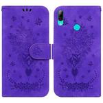 For Huawei P Smart 2019 / Honor 10 Lite Butterfly Rose Embossed Leather Phone Case(Purple)