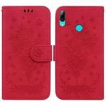 For Huawei P Smart 2019 / Honor 10 Lite Butterfly Rose Embossed Leather Phone Case(Red)