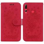For Huawei P Smart+ 2019 / Enjoy 9s Butterfly Rose Embossed Leather Phone Case(Red)