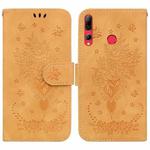 For Huawei P Smart+ 2019 / Enjoy 9s Butterfly Rose Embossed Leather Phone Case(Yellow)