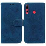 For Huawei P Smart Z / Y9 Prime 2019 Butterfly Rose Embossed Leather Phone Case(Blue)