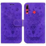 For Huawei P Smart Z / Y9 Prime 2019 Butterfly Rose Embossed Leather Phone Case(Purple)