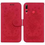 For Huawei P Smart Z / Y9 Prime 2019 Butterfly Rose Embossed Leather Phone Case(Red)