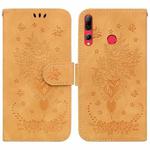 For Huawei P Smart Z / Y9 Prime 2019 Butterfly Rose Embossed Leather Phone Case(Yellow)