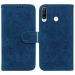 For Huawei P30 Lite / nova 4e Butterfly Rose Embossed Leather Phone Case(Blue)