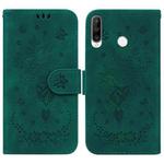 For Huawei P30 Lite / nova 4e Butterfly Rose Embossed Leather Phone Case(Green)