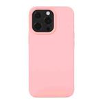 For iPhone 14 Pro Max Liquid Silicone Phone Case (Cherry Blossom Pink)
