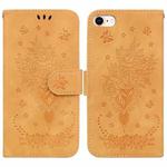 For iPhone SE 2022 / SE 2020 / 8 / 7 Butterfly Rose Embossed Leather Phone Case(Yellow)