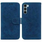 For Motorola Moto G200 5G / Edge S30 Butterfly Rose Embossed Leather Phone Case(Blue)