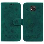 For Motorola Moto G Power 2021 Butterfly Rose Embossed Leather Phone Case(Green)
