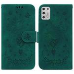 For Motorola Moto G Stylus 2021 Butterfly Rose Embossed Leather Phone Case(Green)