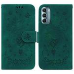 For Motorola Moto G Stylus 5G 2022 Butterfly Rose Embossed Leather Phone Case(Green)