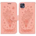 For Motorola Moto G50 5G Butterfly Rose Embossed Leather Phone Case(Pink)