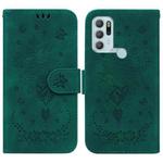 For Motorola Moto G60S Butterfly Rose Embossed Leather Phone Case(Green)