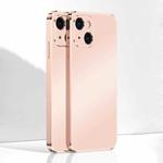Ultra Thin Electroplated Frosted TPU Phone Case For iPhone 13(Pink)