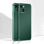 Ultra Thin Electroplated Frosted TPU Phone Case For iPhone 13 mini(Dark Green)
