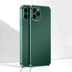 Ultra Thin Electroplated Frosted TPU Phone Case For iPhone 12 Pro Max(Dark Green)
