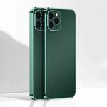 Ultra Thin Electroplated Frosted TPU Phone Case For iPhone 11 Pro Max(Dark Green)