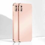 Ultra Thin Electroplated Frosted TPU Phone Case For iPhone XS(Pink)