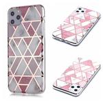 For iPhone 11 Pro Max Plating Marble Pattern Soft TPU Protective Case(Pink)