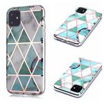 For iPhone 11 Plating Marble Pattern Soft TPU Protective Case(Green White)