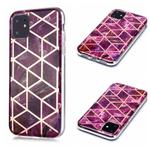 For iPhone 11 Plating Marble Pattern Soft TPU Protective Case(Purple)