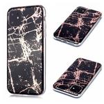 For iPhone 11 Plating Marble Pattern Soft TPU Protective Case(Black Gold)