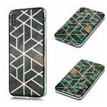 For iPhone XS Max Plating Marble Pattern Soft TPU Protective Case(Green)